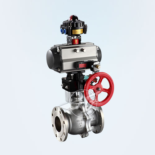 Pneumatic O-cut ball valve 