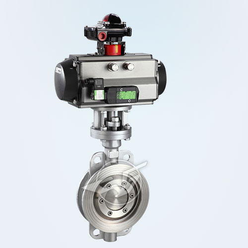 Pneumatic rigid sealing flange butterfly valve 