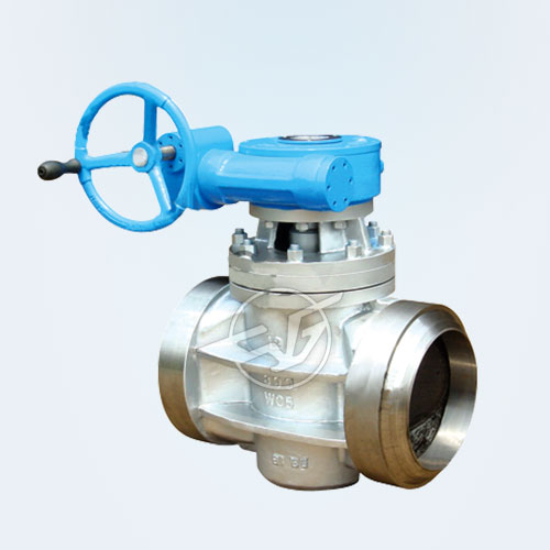 Worm wheel welding plug valve